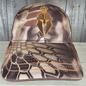 Kryptek Men's Spartan Logo Adjustable Snap Back Cap Hat Highlander‎ Camo Brown